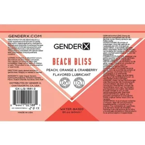 Gender X Beach Bliss Water Based Flavored Lubricant 2oz. - Peach Secure Checkout