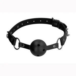 Price Cut Ouch! Skulls and Bones Breathable Ball Gag Leather