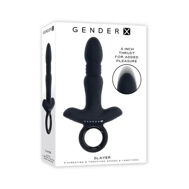 No Minimum Order Gender X Slayer Rechargeable Silicone Thrusting Anal Vibrator