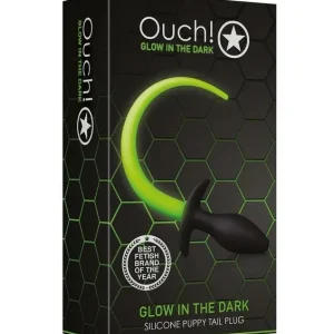 Ouch! Puppy Tail Silicone Plug Glow in the Dark Fresh Stock