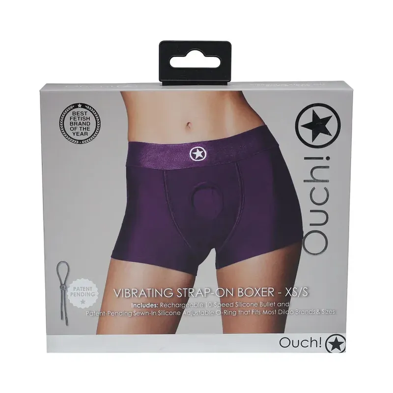 Ouch! Vibrating Strap-On Boxer with Rechargeable Bullet Direct From Manufacturer