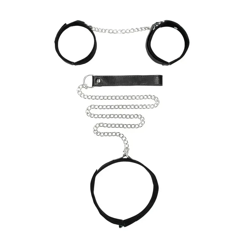 Ouch! Velcro Collar with Leash and Hand Cuffs One Day Deal