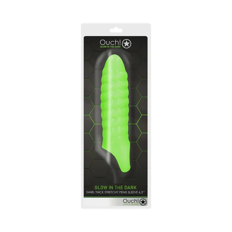 Ouch! Swirl Thick Stretchy Penis Sleeve Glow in the Dark Mega Sale
