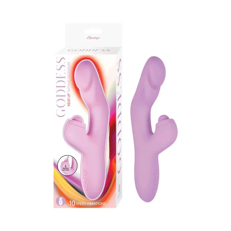 Goddess Heat Up Rechargeable Silicone Tapping Rabbit Vibrator Price Cut