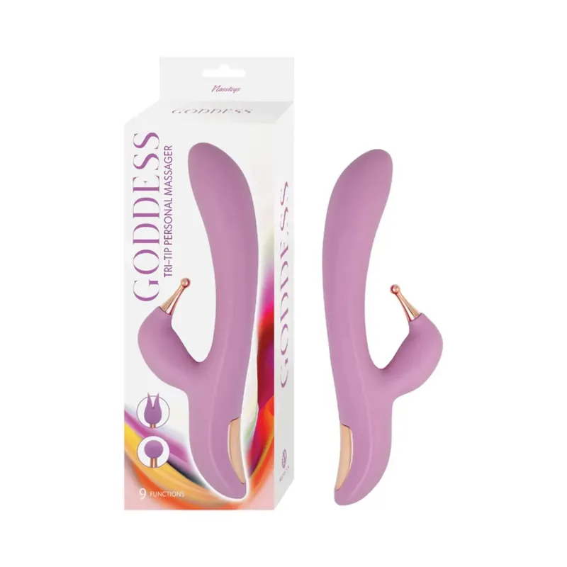 Goddess Tri-Tip Rechargeable Silicone Rabbit Vibrator While Supplies Last