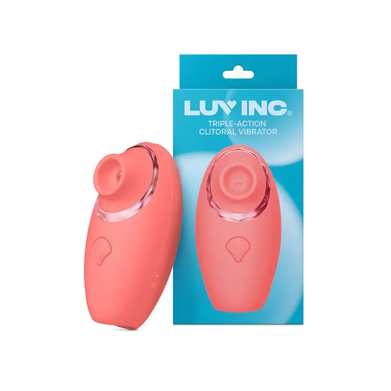Luv Inc Tv11 Triple-Action Clitoral Vibrator Rechargeable Silicone 3-in-1 Stimulator Modern