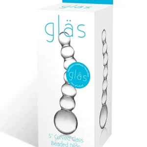 Glas 5″ Curved Glass Beaded Dildo Express Delivery