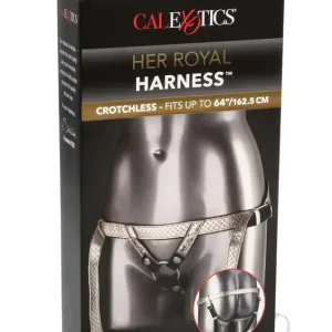 Same Day Shipping Her Royal Harness The Regal Duchess Crotchless Vegan Leather Adjustable Harness Gold Up To 64 Inches