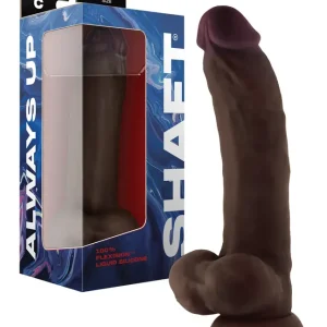 Hot Picks Shaft Model C Flexskin Liquid Silicone 9.5″ Curved Dong w/Balls – Mahogany