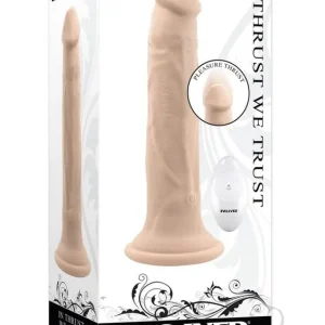 Hot Deal In Thrust We Trust Rechargeable Silicone Dildo with Remote – Vanilla
