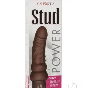 Free Returns Power Stud Curvy Flexible Realistic Vibrator Waterproof Brown 6.75 Inch