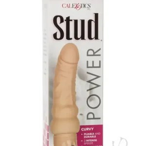 Editor’s Pick Power Stud Curvy Flexible Realistic Vibrator Waterproof Ivory 6.75 Inch