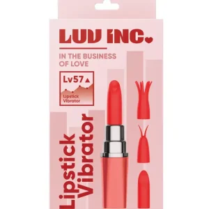 Limited Offer Luv Inc. Lipstick Vibrator w/3 Heads – Coral