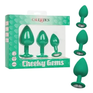 Cheeky Gems 3 pc Plug Set – Green Bulk Order
