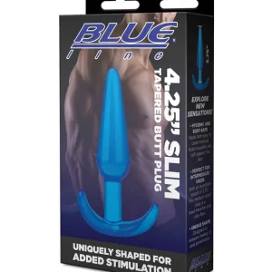 Clearance Blue Line C & B 4.25″ Slim Tapered Butt Plug – Jelly Blue