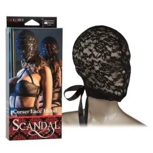 Super Sale Scandal Corset Lace Hood – Black