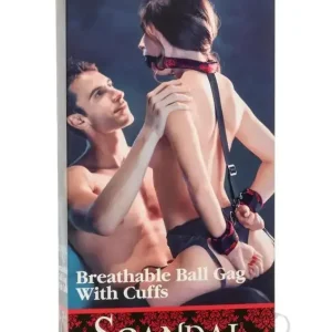 Scandal Breathable Ball Gag With Cuffs Special Offer