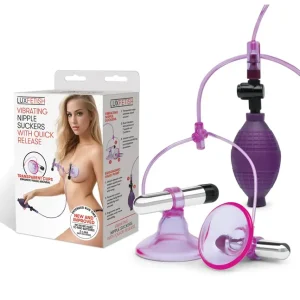 Lux Fetish Vibrating Nipple Suckers w/Quick Release Flash Sale
