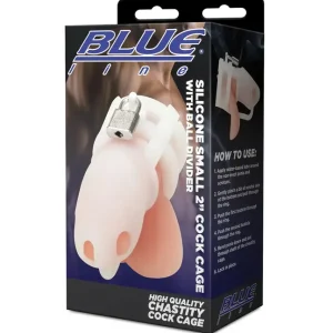 Best Choice Blue Line 2″ Silicone Cock Cage w/Ball Divider Small