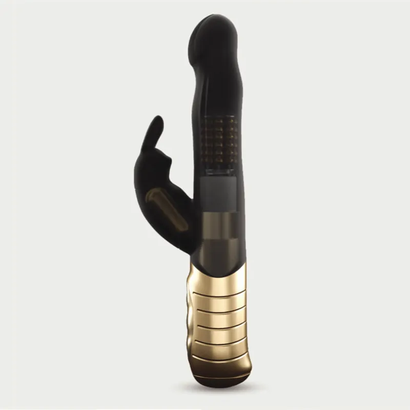 Sale Rotating Baby Rabbit Silicone Vibrator - Black