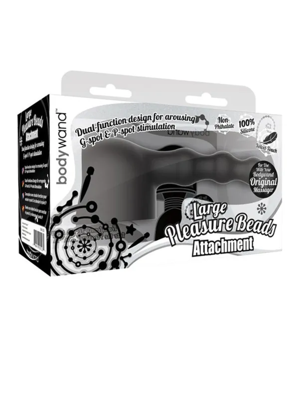 Instant Buy Pleasure Beads Black Wand Attachment - Large Black