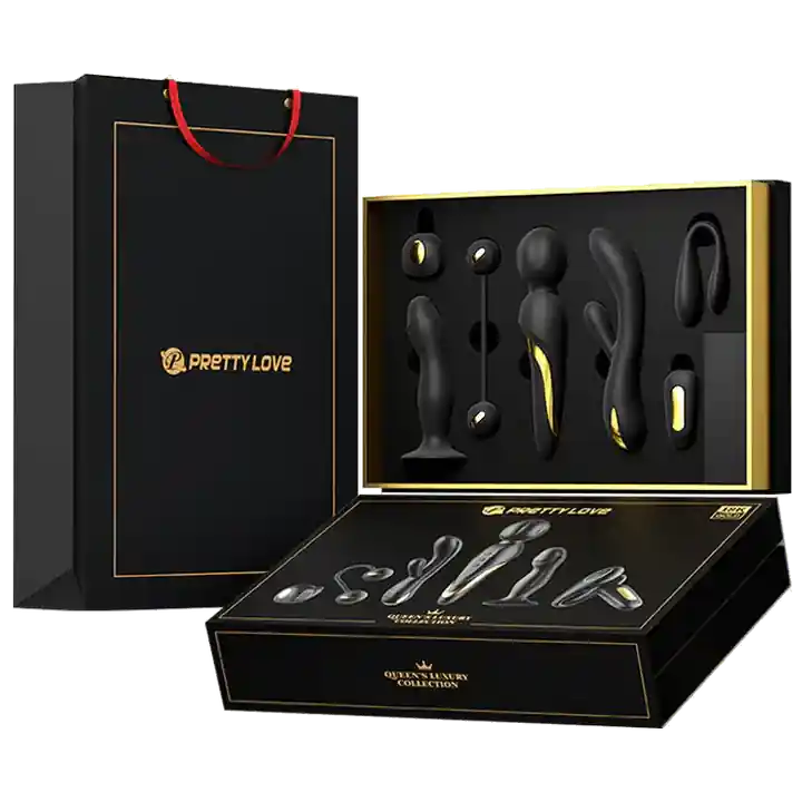Professional Grade Pretty Love – Queen’s 6-piece Luxury Collection - Black/ Gold