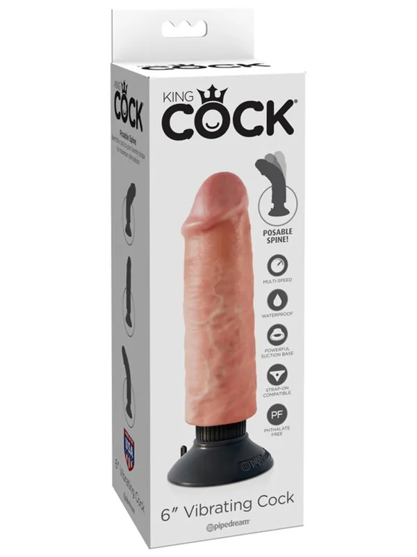 Seasonal Sale King Cock - 6'' Vibrating Cock - Flesh