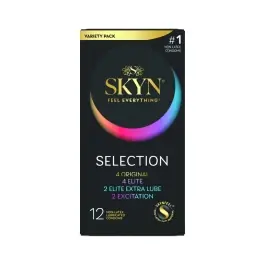SKYN Selection 12 Count Mixed Non-Latex Lubricated Condoms Handmade