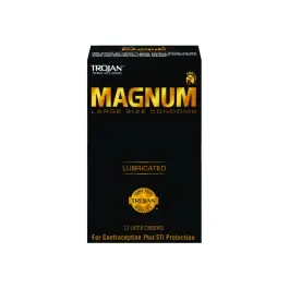 Trojan Magnum Large Size 12 Count Lubricated Latex Condoms Exclusive