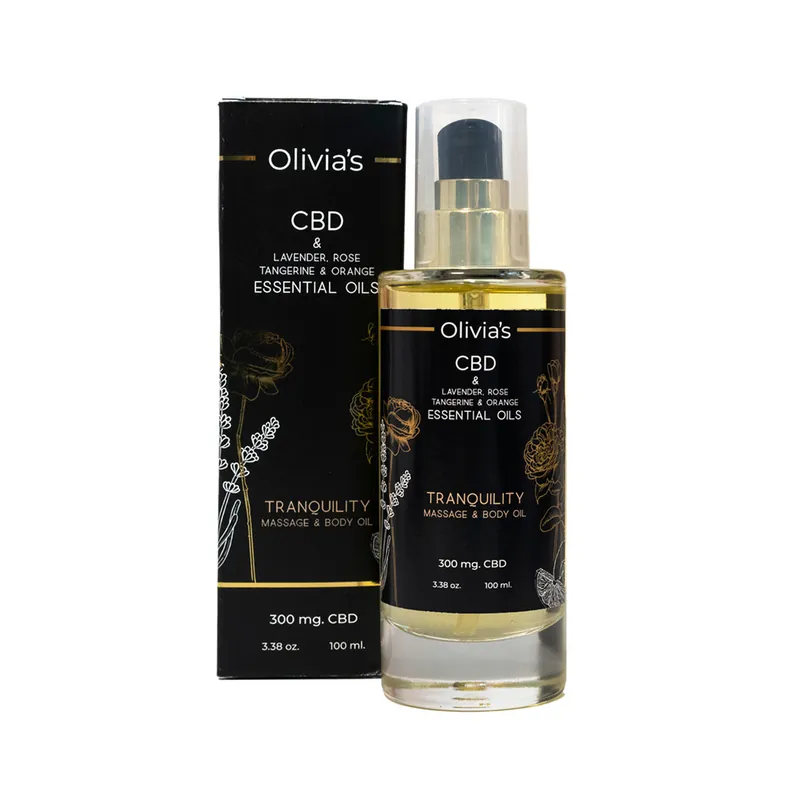 Olivia’s Boudoir CBD Tranquility Massage Oil 300mg3.38oz Direct From Factory