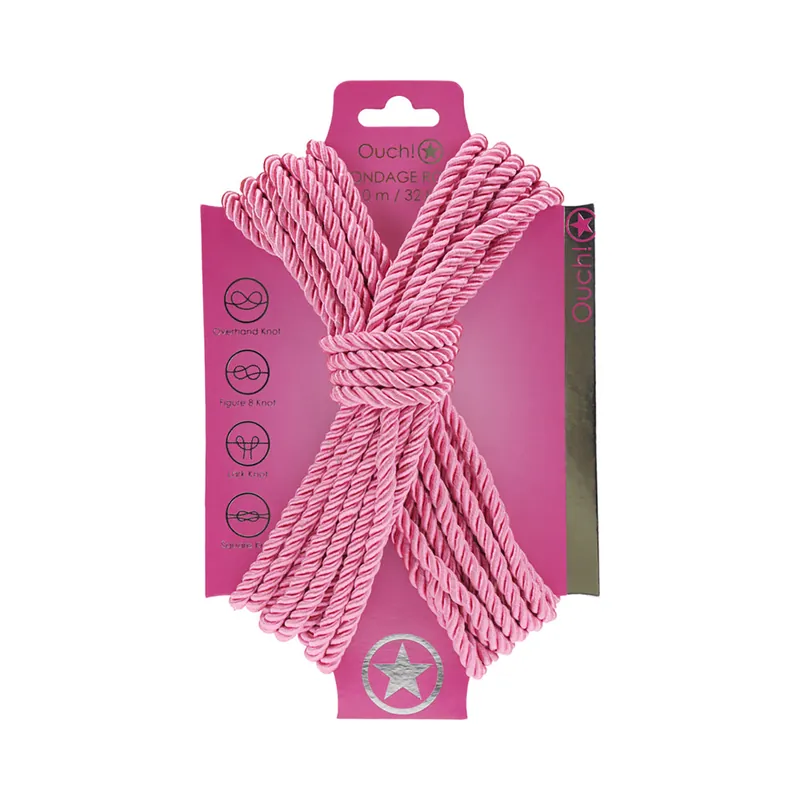 Reduced Price Ouch! Bondage Rope 10m Nylon Pink