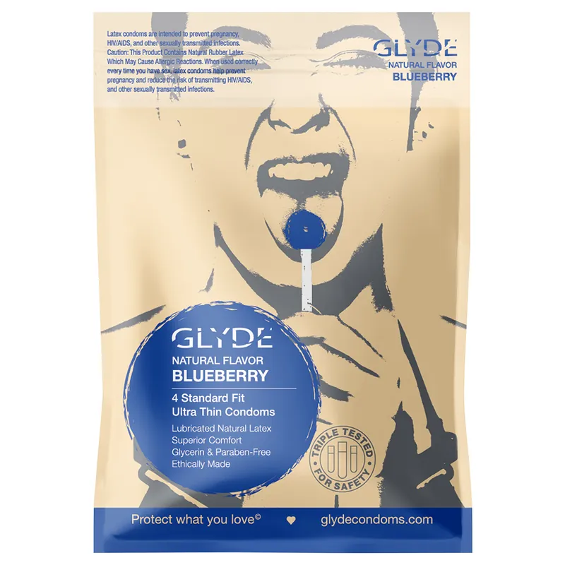 Glyde Organic Blueberry Condoms 4pk Top Rated