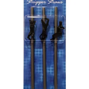 Stripper Straws Silver Figurines Pack 3 8.5 Inches Tall Bulk Order