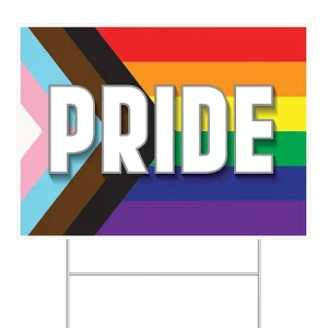 Factory Price Pride Flag Plastic Yard Sign With Metal Stake Weatherproof
