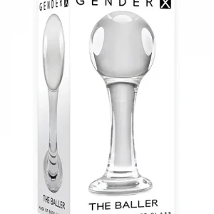 Gender X The Baller Glass Anal Plug Clear Safety Base Worldwide Shipping
