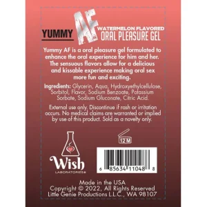New Release Yummy AF Watermelon Oral Pleasure Gel Lubricant 2.2 Oz