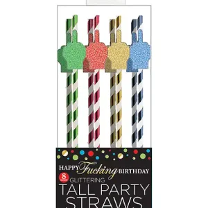 Price Drop Happy Fucking Birthday Tall Straws – Pack of 8 Party Decor