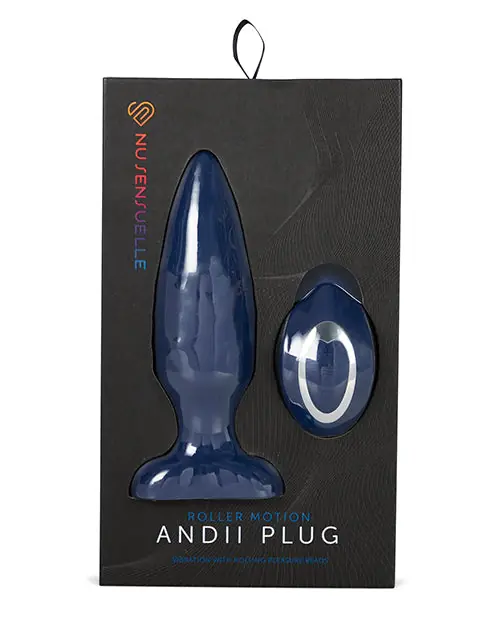Certified Nu Sensuelle Andii Vertical Roller Motion Butt Plug - Navy