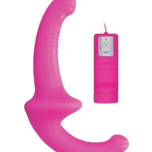 Place Order Shots Ouch Vibrating Silicone Strapless Strap On w/Controller - Pink