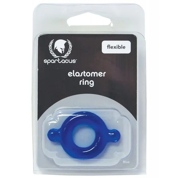 Secure Checkout Spartacus Elastomer Cock Ring - Blue