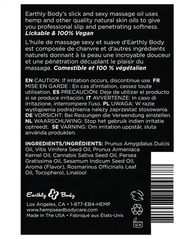 Fresh Stock Earthly Body Edible Massage Oil - 2 oz Banana