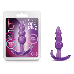 Blush B Yours Triple Bead Anal Plug - Purple Fresh Stock
