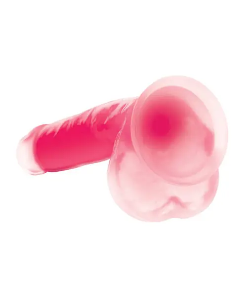 Curve Toys Lollicock 7" Glow In The Dark Silicone Dildo w/Balls - Pink In Demand
