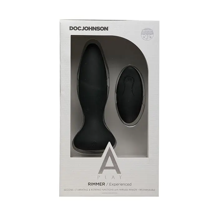 Instant Buy A Play Rimmer Experienced Rechargeable Silicone Anal Plug w/Remote - Black