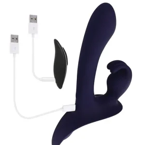 Evolved Giving Vibes Strap-On Bunny Eared Stimulator w/Remote Control - Purple Top Pick