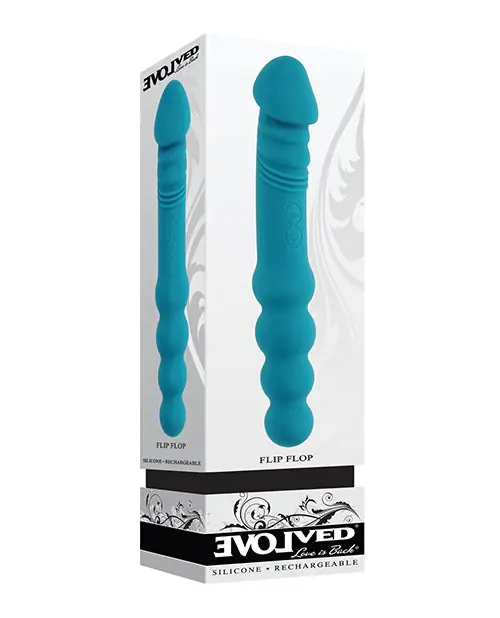 Get Yours Evolved Flip Flop Dual-Sided Vibrator - Teal