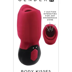Gender X Body Kisses Vibrating Suction Massager - Red/Black Sale